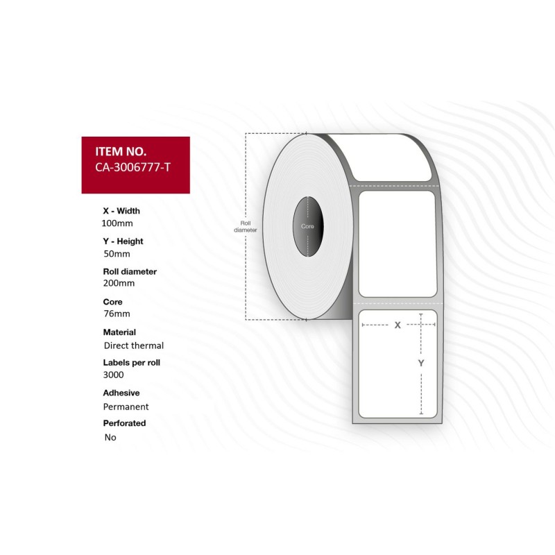 Capture Label 100 x 50mm, Core 76mm,